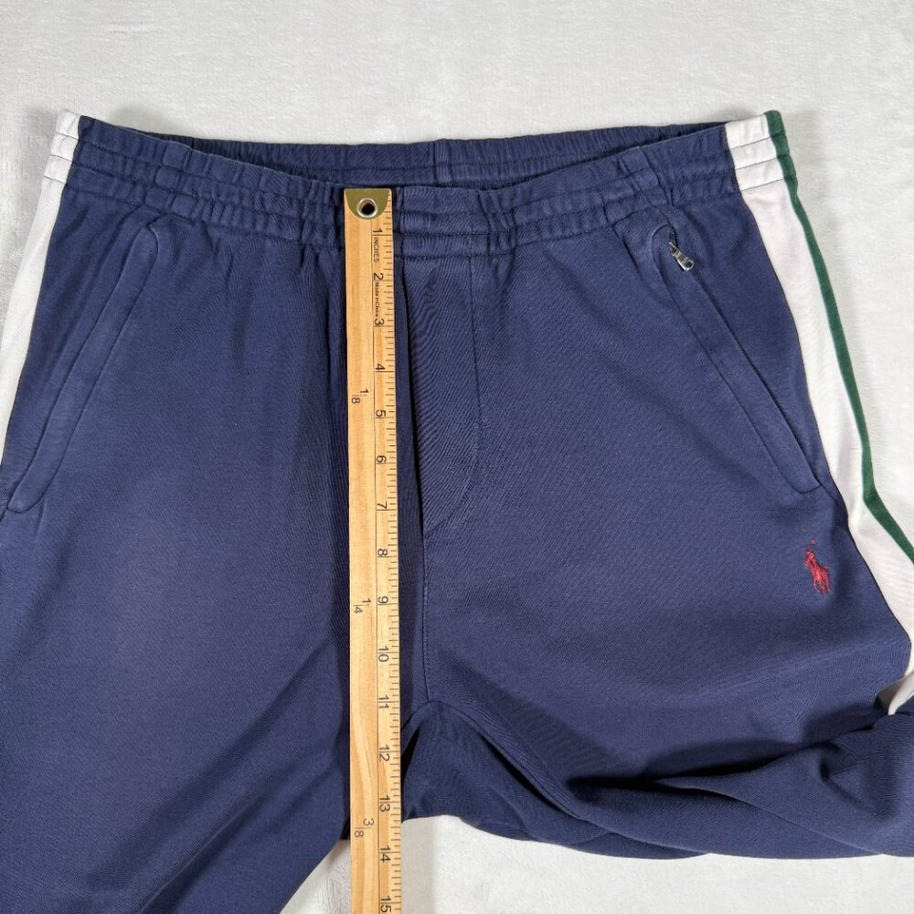 Polo Ralph Lauren Jogger Men Size L Blue Pockets 100% Cotton Red Logo Vintage - Picture 5 of 13